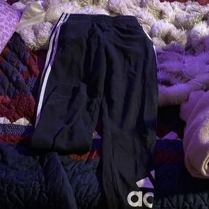 Adidas Kids Navy Joggers with White Stripes